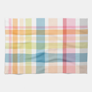 Paño De Cocina Vibrante cuadros pastel multicolor clan tartán