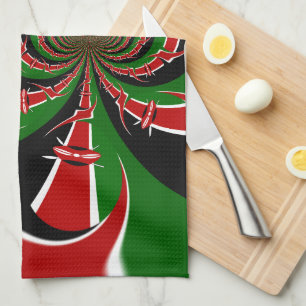Paño De Cocina Vibrante patrón de bandera keniana: Un arte podero