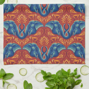 Paño De Cocina Vibrante patrón de taparrabos de safari - El Lotus