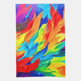 Paño De Cocina Vibrante pintura abstracta de expresionismo