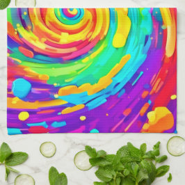 Paño De Cocina Vibrante Spiral Splash Colores Arte