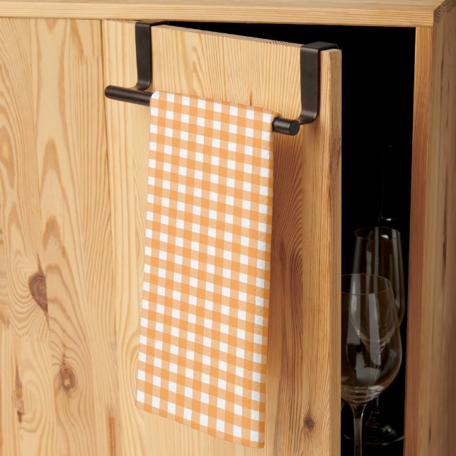 Paño De Cocina Vichy Orange (Pliegue de tercios)
