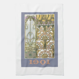 Paño De Cocina Victoriano artístico floral de Art Nouveau