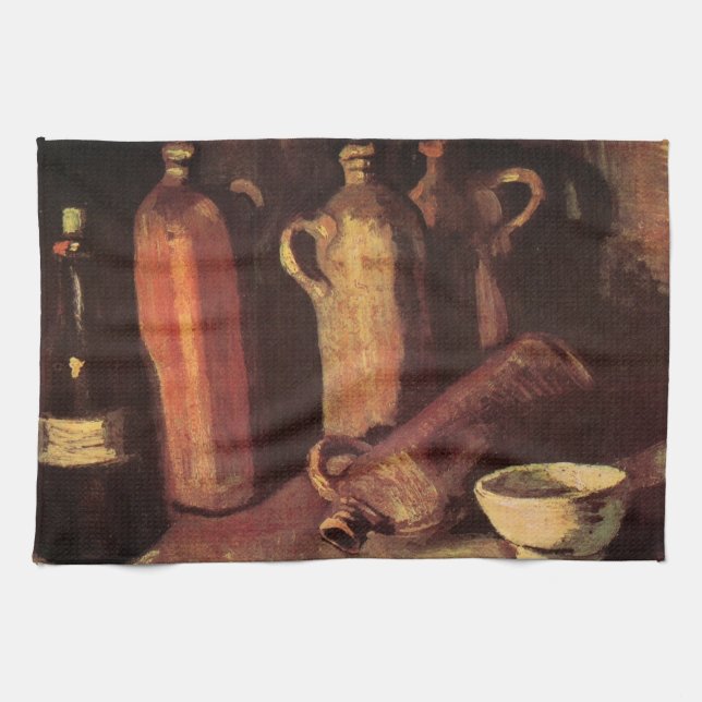 Paño De Cocina Vida de 4 botellas de piedra de Vincent van Gogh (Horizontal)