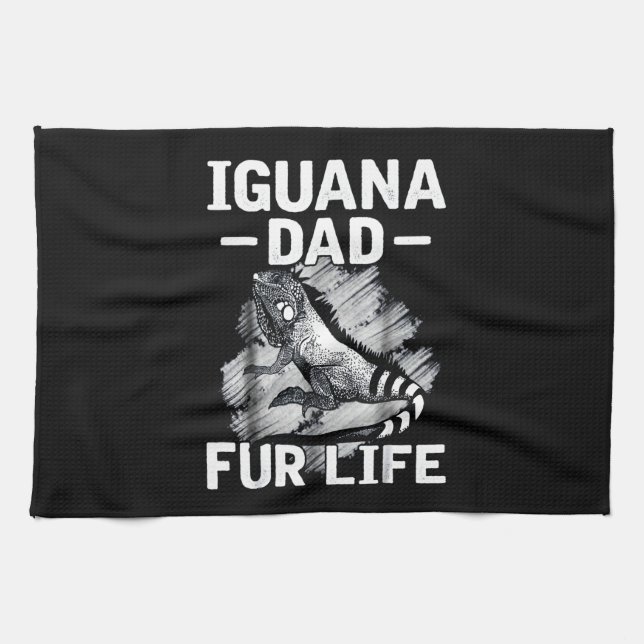 Paño De Cocina Vida de los papas de Iguana (Horizontal)