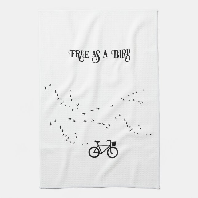 Paño De Cocina Vida en bicicleta, libre como personalizable de pá (Vertical)