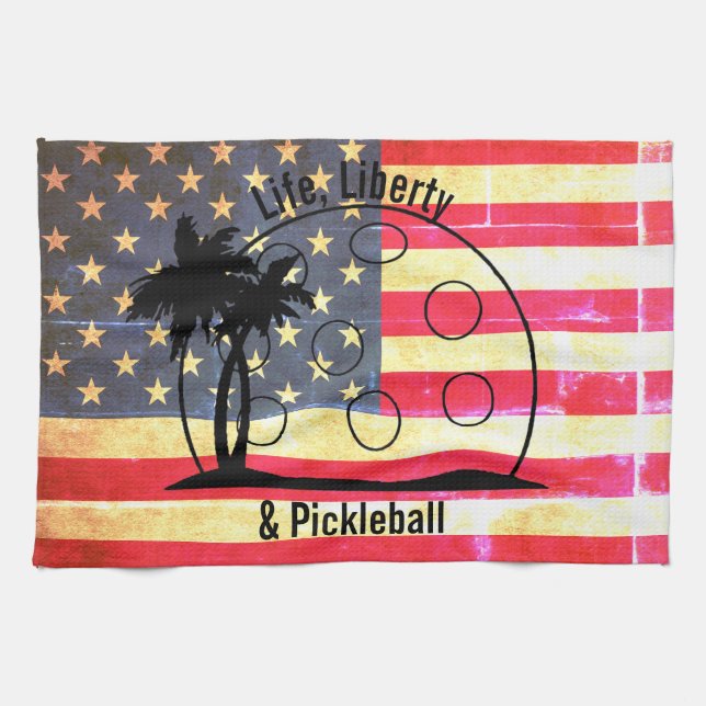 Paño De Cocina Vida Libertad y Pickleball EE. UU. (Horizontal)