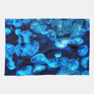Paño De Cocina Vida marina náutica Blue Jellyfish