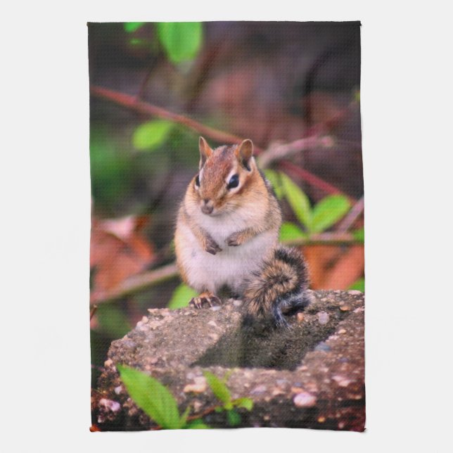 Paño De Cocina Vida silvestre Cute Chipmunk (Vertical)