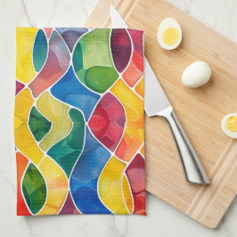 Paño De Cocina Vidrio con manchas de arco iris acuático