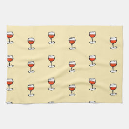 Paño De Cocina Vidrio de vino sobre naranja