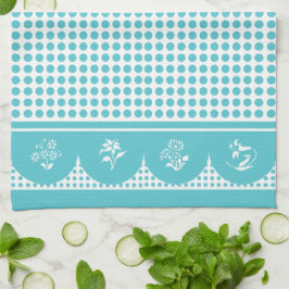 Paño De Cocina Vieira de punto turquesa de polka turquesa estilo