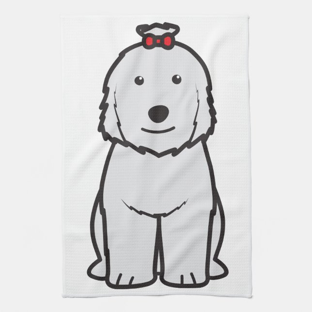 Paño De Cocina Viejo dibujo animado inglés del perro del perro (Vertical)