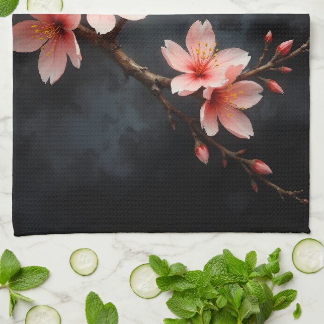 Paño De Cocina Vietnamese Peach Blossom Art (Doblado)