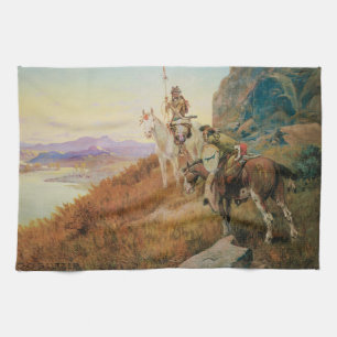 Paño De Cocina Vigilando por las barcas del hombre blanco de OC S