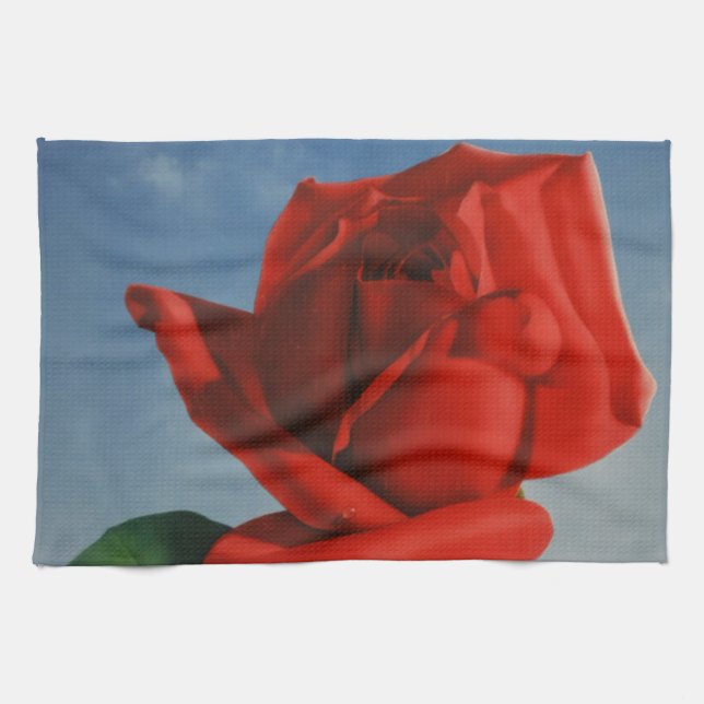 Paño De Cocina Viñage Montreux Red Rose Suiza Lago Ginebra (Horizontal)