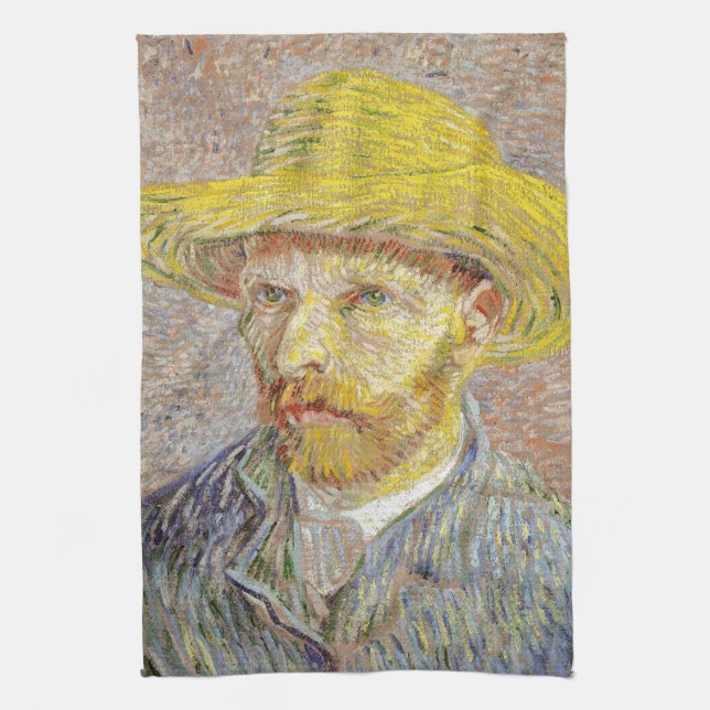 Paño De Cocina Vincent van Gogh - Autorretrato con Gorra de paja (Vertical)