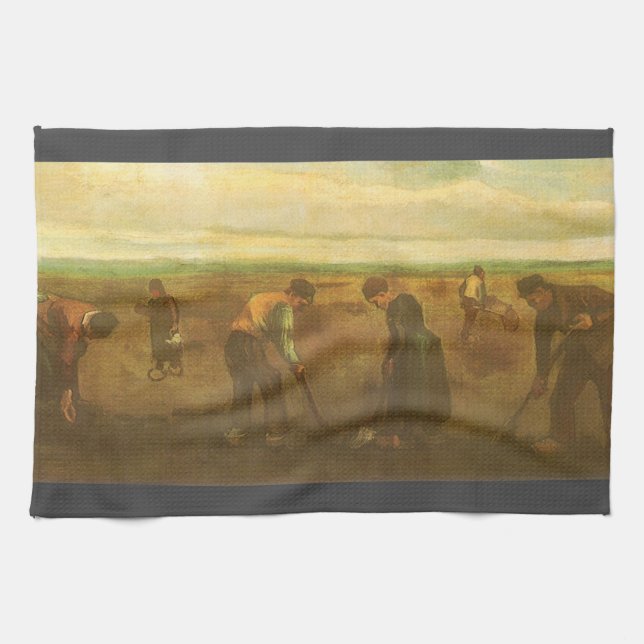 Paño De Cocina Vincent van Gogh - Campesinos plantando papas (Horizontal)