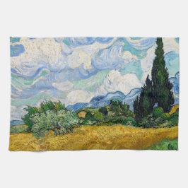 Paño De Cocina Vincent Van Gogh - Campo de trigo con cipreses