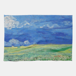 Paño De Cocina Vincent van Gogh - Campos de trituración bajo las