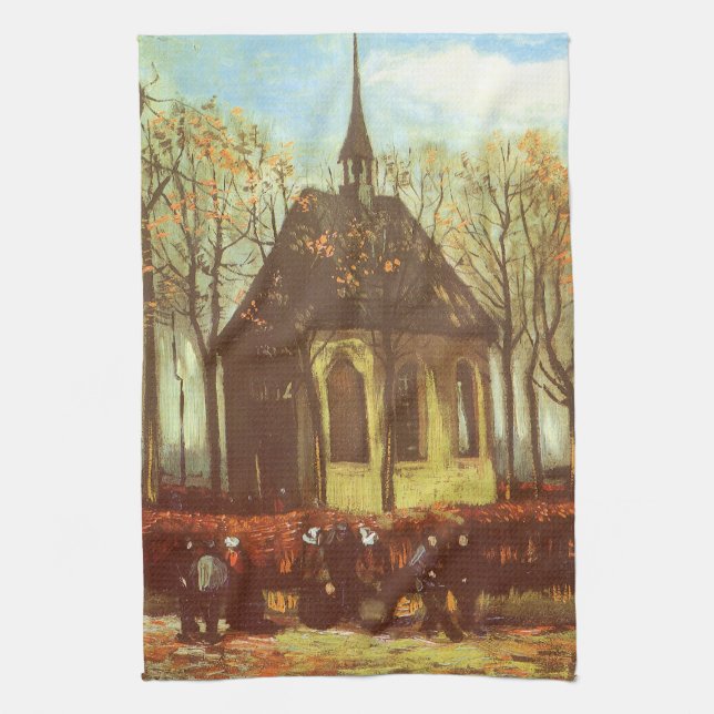 Paño De Cocina Vincent van Gogh - Capilla de Nuenen, asistentes a (Vertical)