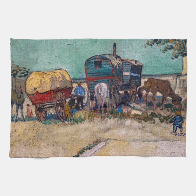 Paño De Cocina Vincent Van Gogh - Caravanas, campo gitano cerca d (Horizontal)
