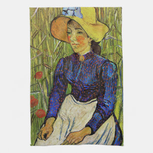 Paño De Cocina Vincent van Gogh - Chica campesino en Gorra de paj