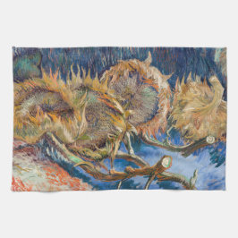 Paño De Cocina Vincent van Gogh - Cuatro girasoles cortados