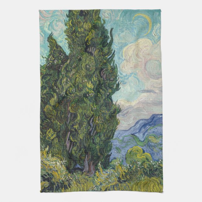 Paño De Cocina Vincent van Gogh - Cypresses (Vertical)