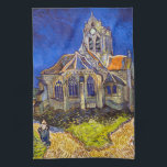 Paño De Cocina Vincent van Gogh - La Iglesia de Auvers<br><div class="desc">Iglesia de Auvers / l'Eglise à Auvers-sur-oise por Vincent Van Gogh en 1890</div>