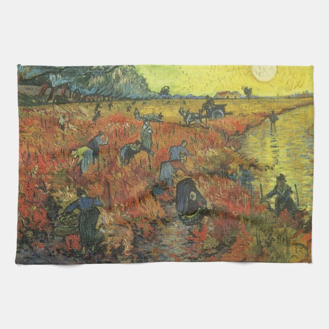 Paño De Cocina Vincent van Gogh - La viña roja (Horizontal)