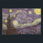 Paño De Cocina Vincent van Gogh - Noche Starry<br><div class="desc">Noche estrellada (1889) de Vincent van Gogh es una pintura vintage de la naturaleza del paisaje artístico de arte fino. Vista de una ciudad en un valle por la noche con nubes girando, las estrellas brillando y una hermosa luna dorada de media luna amarilla. Se pintó durante el día desde...</div>