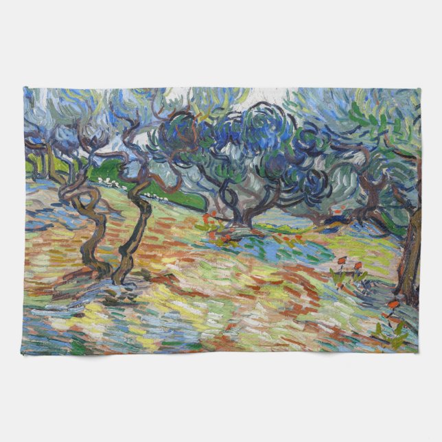 Paño De Cocina Vincent van Gogh - Olivos: Cielo azul brillante (Horizontal)