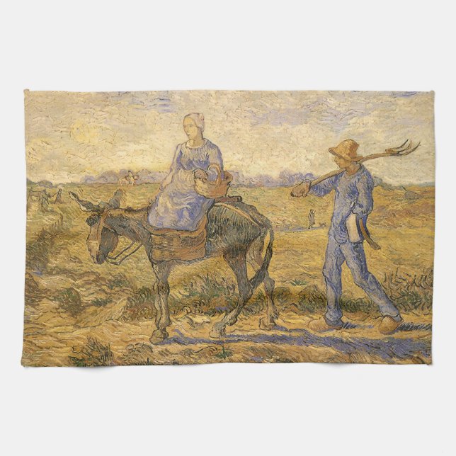 Paño De Cocina Vincent van Gogh - Pareja campesina va a trabajar (Horizontal)