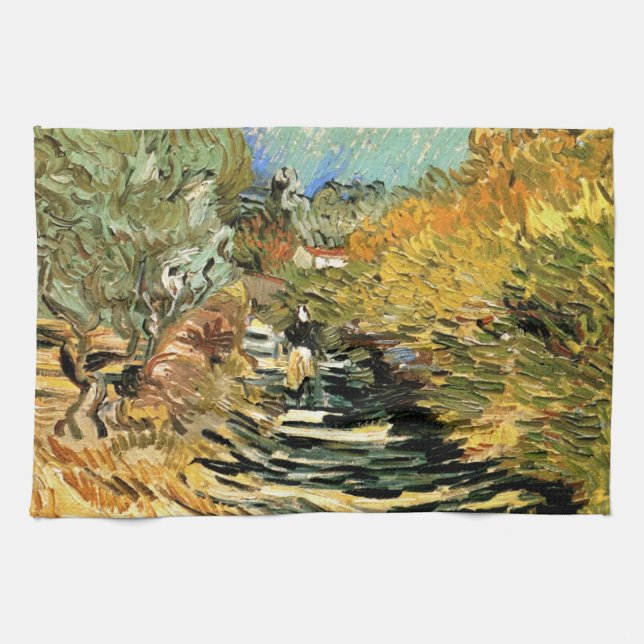 Paño De Cocina Vincent van Gogh Road en Saint-Remy, figura femeni (Horizontal)