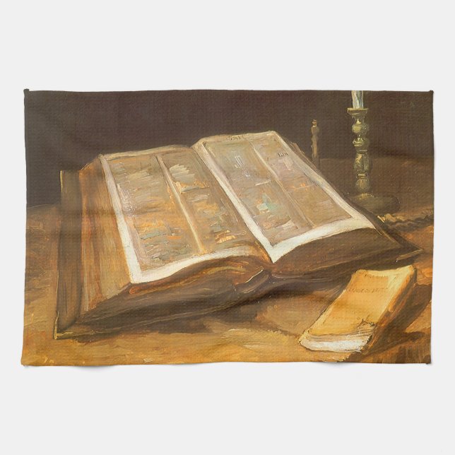 Paño De Cocina Vincent van Gogh - Todavía la vida con la Biblia (Horizontal)