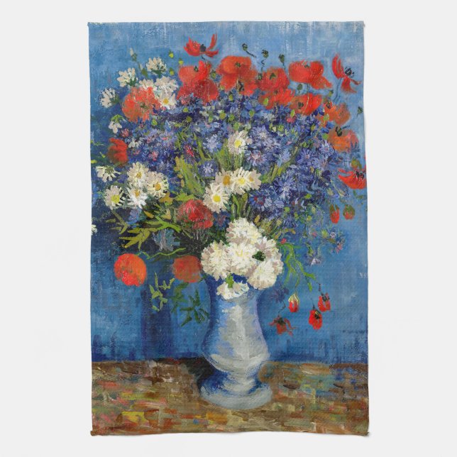 Paño De Cocina Vincent van Gogh - Vase con Cornflowers & Poppies (Vertical)