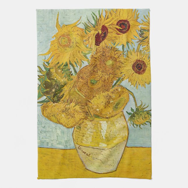 Paño De Cocina Vincent Van Gogh - Vase con doce girasoles (Vertical)