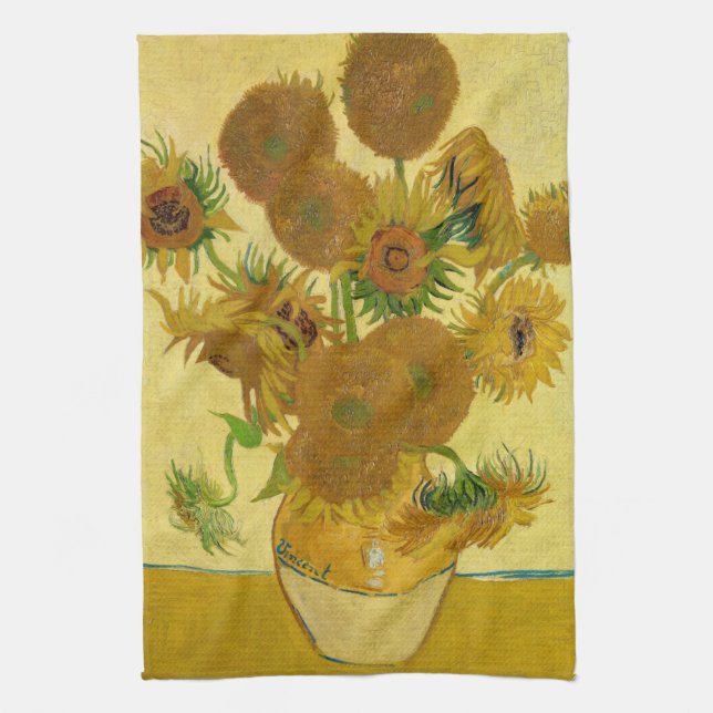 Paño De Cocina Vincent van Gogh - Vase con quince girasoles (Vertical)