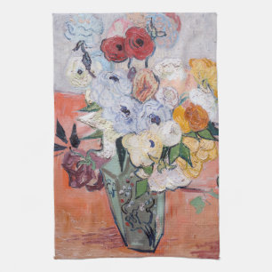 Paño De Cocina Vincent van Gogh - Vase con Rosas y anemones