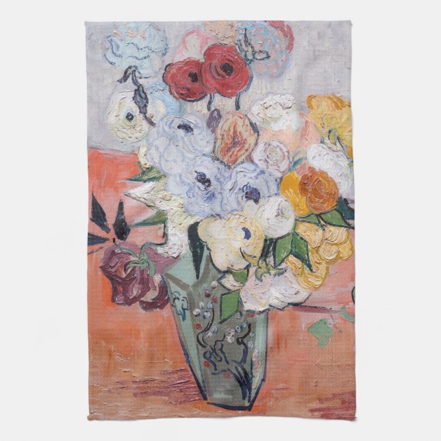 Paño De Cocina Vincent van Gogh - Vase con Rosas y anemones (Vertical)