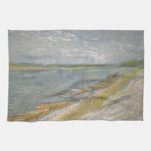 Paño De Cocina Vincent van Gogh - Vista de un río con botes de re