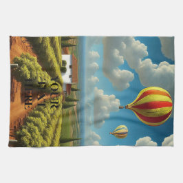 Paño De Cocina Viñedos de País Vino Personalizar Cambio Texto