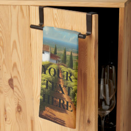 Paño De Cocina Viñedos de País Vino Personalizar Cambio Texto