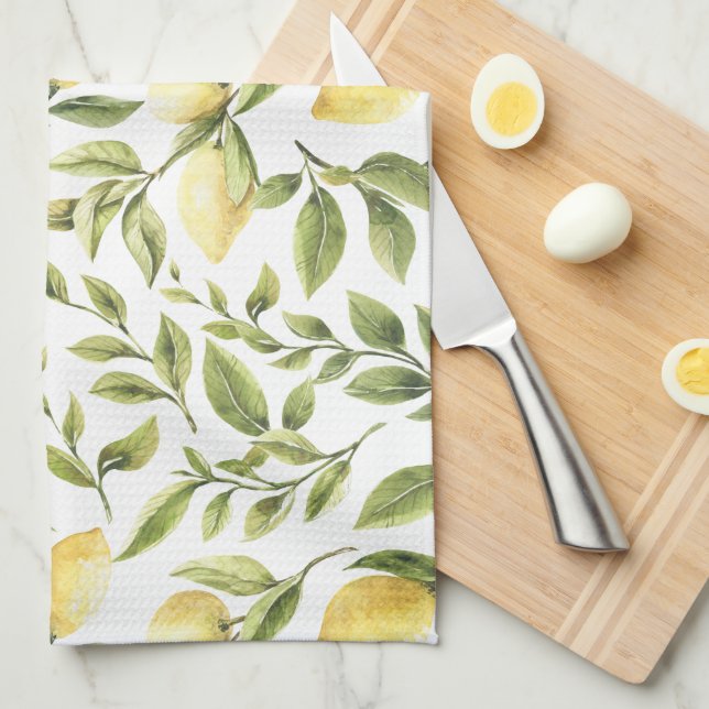 Paño De Cocina Vines de limón modernos (Doblado Cuarto)