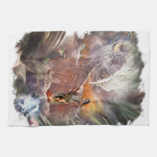 Paño De Cocina Viñeta nocturna de Boda indio americano