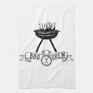Paño De Cocina Viñeta rústica de la tripulación de barbacoa
