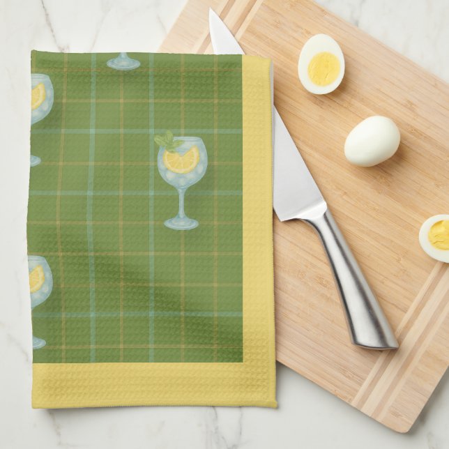 Paño De Cocina Vineyard G&T Plaid Tea Towel – Olive   (Doblado Cuarto)
