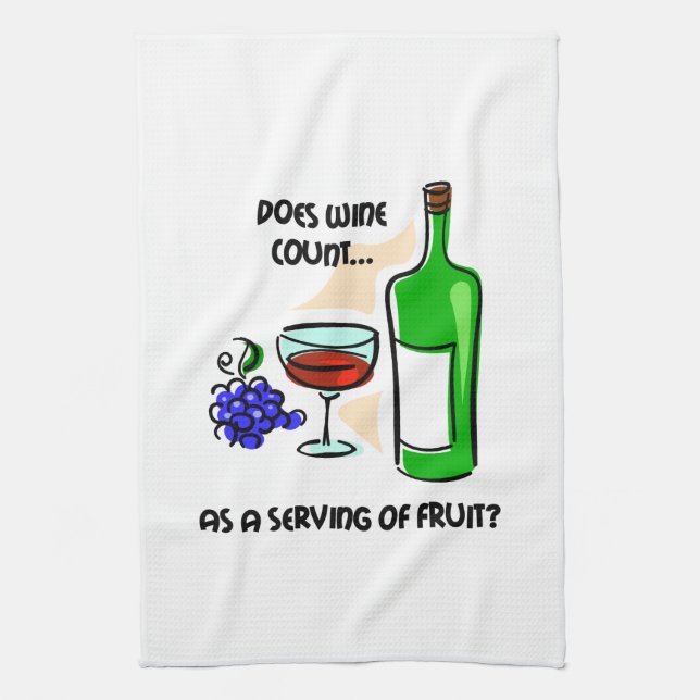 Paño De Cocina vino divertido (Vertical)