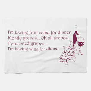 Paño De Cocina Vino para la cena